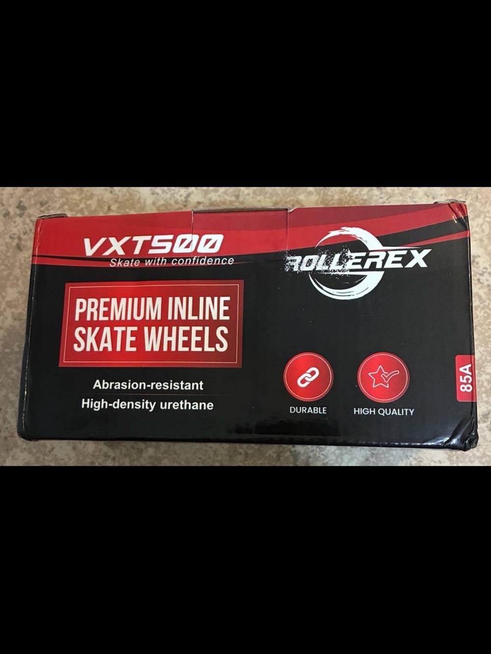 New! “ROLLEREX” VXT500 Premium In-Line Skate Steel Black, 90mm Wheels.